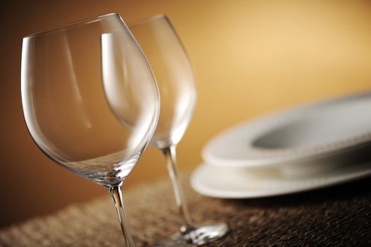 glass on table, close up, shallow dof