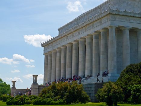 The Lincoln Memorial in Washington DC with Lots of Visitors