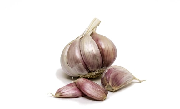 Garlic isolated on white background close up