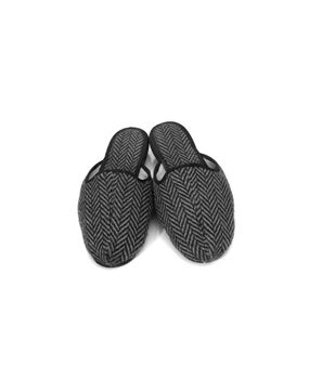 Pair of male house slippers isolated on white background