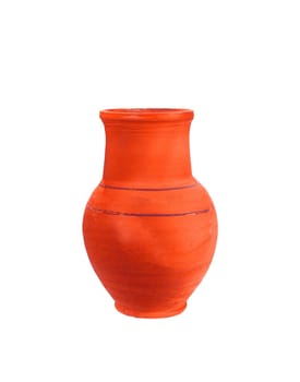 Clay pot of manual work. It is possible to store milk or other liquid
