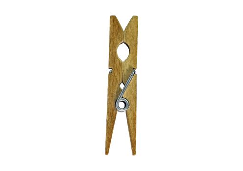 wooden pegs isolated on a white background