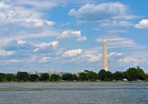 The Washington Monument in Washington DC as Seen from the Potomac River