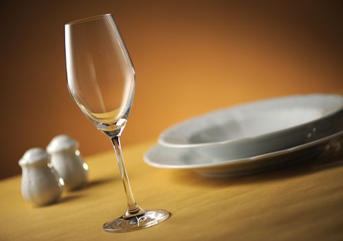 glass on table, close up, shallow dof