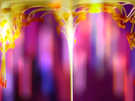 An artistic image of a divine tree with light falling from its pollen branches                               