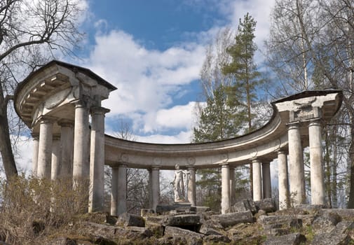 Apollo pavilion in early spring park