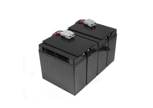 Generic black car battery isolated on white