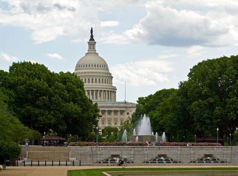 United States Capitol Building and Fountain in Washington DC