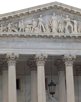 Details of the United States Capitol Building in Washington DC