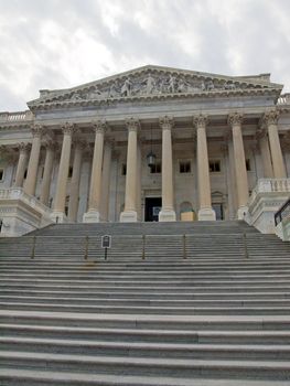 Details of the United States Capitol Building in Washington DC