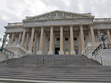 Details of the United States Capitol Building in Washington DC