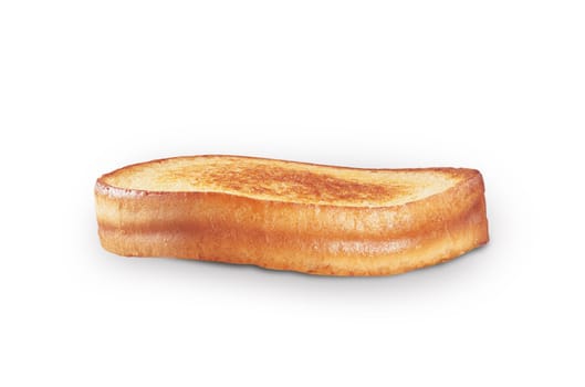 Slice of toasted white bread isolated on a white background.