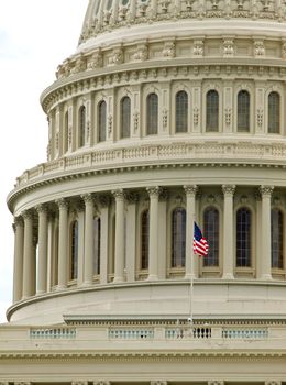 United States Capitol Building in Washington DC with American Flag