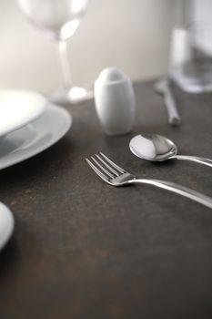 Elegant close up of a restaurant table,soft focus