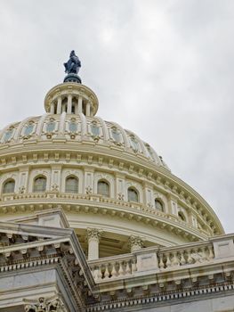 United States Capitol Building in Washington DC with American Flag