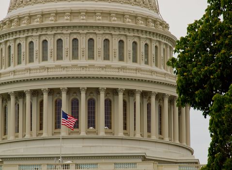 United States Capitol Building in Washington DC with American Flag