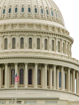 United States Capitol Building in Washington DC with American Flag