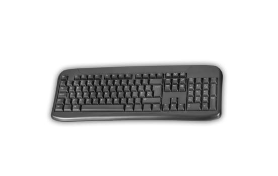 isolated black keyboard on a white background