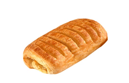 One roll bread isolated on white background