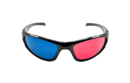 3d plastic glasses isolated on white