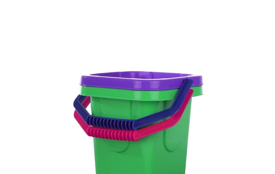 baby toy bucket isolated on white