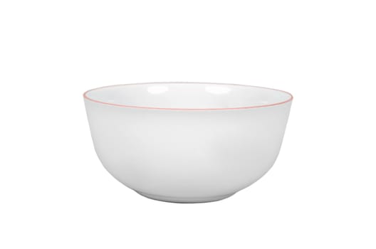 White ceramic bowl on white background