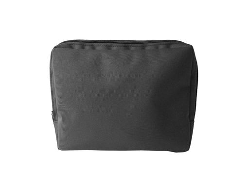 Black laptop case isolated on white background.