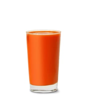 tomato juice glass isolated on white background