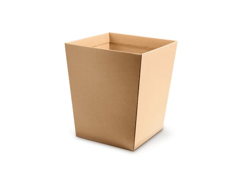 Open carton box isolated on white background