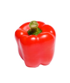 Red Bell Pepper over white background