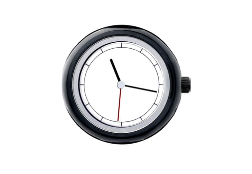 Watch on wall without numbers on white