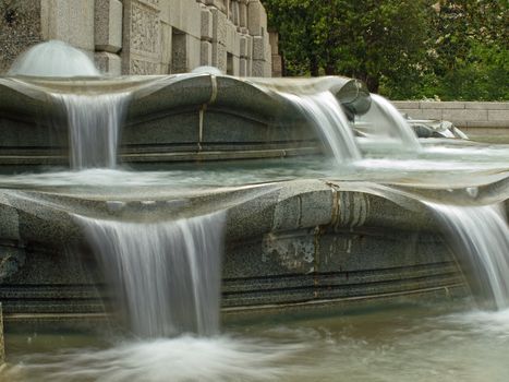 Water in a Fountain Flowing with a Slow Shutter