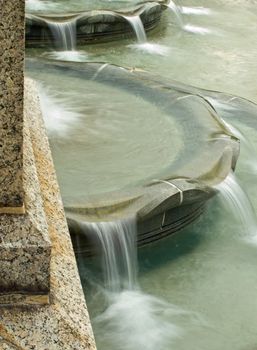 Water in a Fountain Flowing with a Slow Shutter