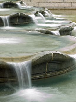 Water in a Fountain Flowing with a Slow Shutter