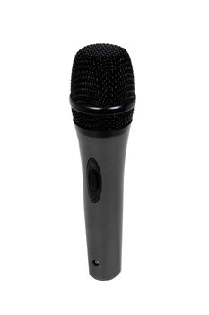 big black microphone on a white background