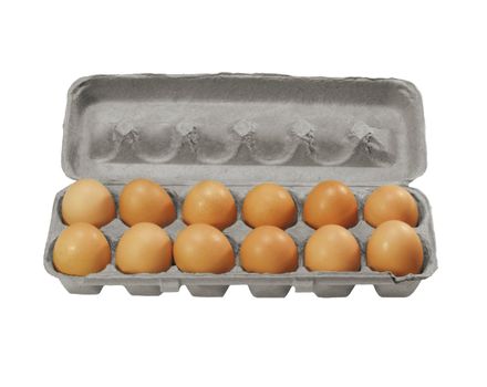 brown eggs in a carton package