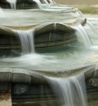 Water in a Fountain Flowing with a Slow Shutter