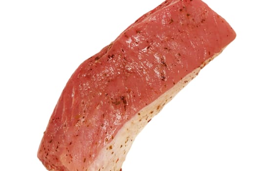 Raw meat on white background