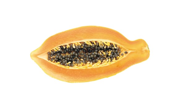 Passion fruit half with seeds