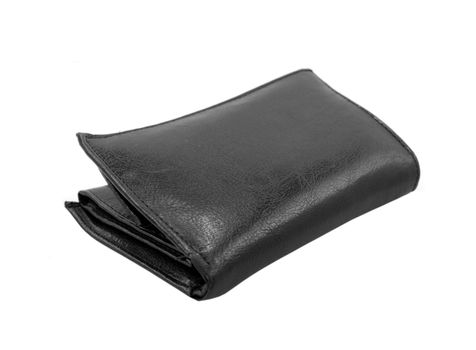 Black wallet. Isolated on a white background