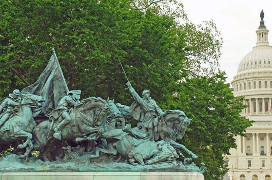 Civil War Memorial Statue at the U.S. Capitol Building in Washington DC