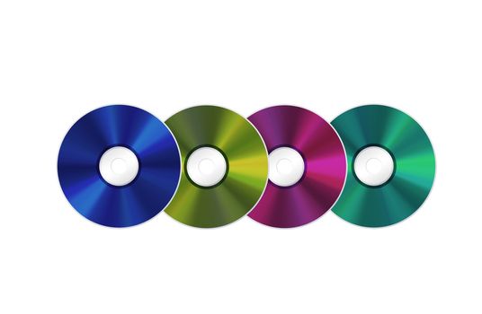 An illustration of an isolated realistic compact discs