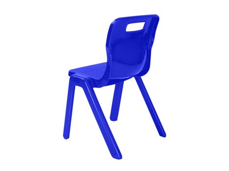 blue plastic chair