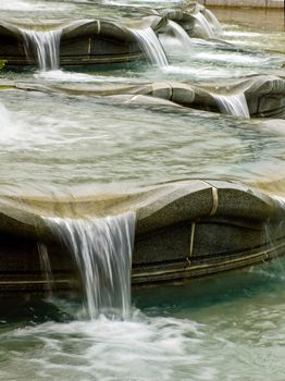 Water in a Fountain Flowing with a Slow Shutter