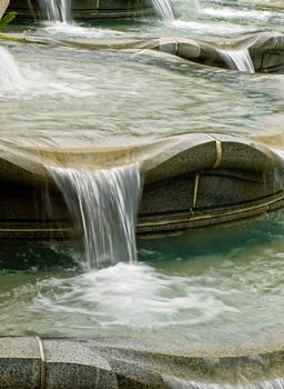 Water in a Fountain Flowing with a Slow Shutter