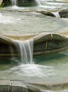 Water in a Fountain Flowing with a Slow Shutter