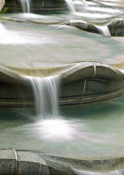 Water in a Fountain Flowing with a Slow Shutter