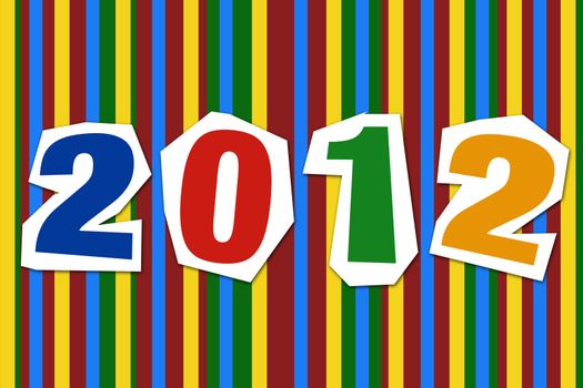 New 2012 year text with diferent colours