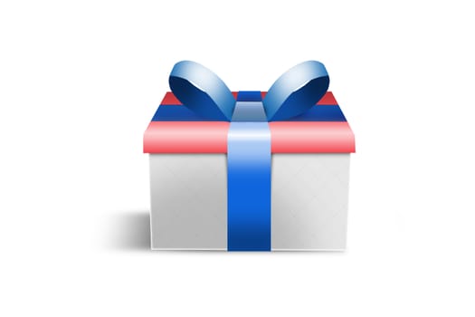 Photo realistic Gift Box 3D Rendering Blue