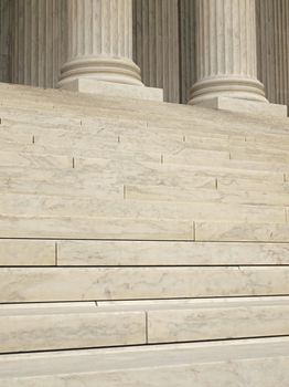 Steps and Columns at the Entrance of the United States Supreme Court in Washington DC